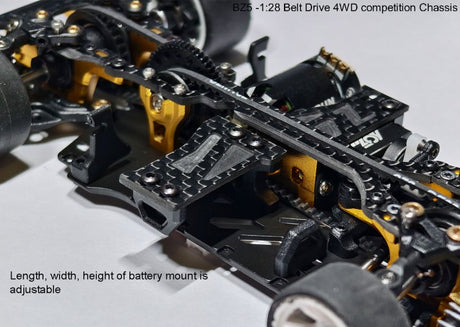 Atomic RC Z5 Belt Drive 4WD Chassis Kit with durable frame and precise components for off-road RC racing.