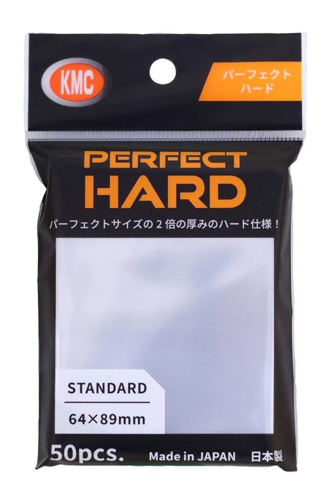KMC Standard Perfect Hard card sleeves, 50-count, durable card supplies for protection and storage of trading cards.