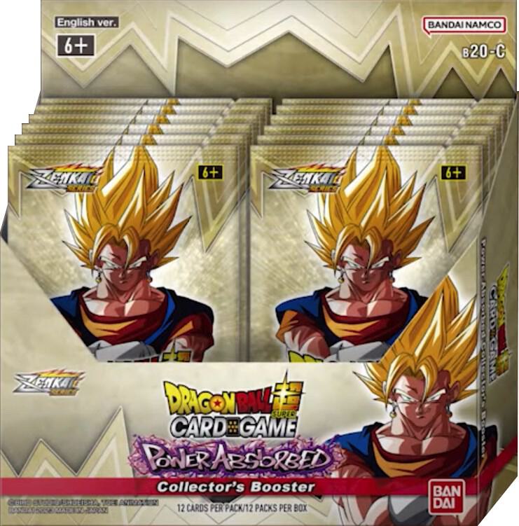 Bandai Dragon Ball Super Power Absorbed Collector Booster Box with colorful packaging and featured character artwork.