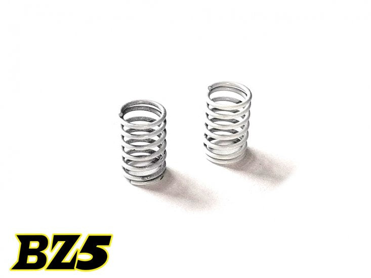 Atomic RC BZ5 rear springs for RC cars, showing close-up of black coil springs on suspension components.