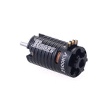 Surpass Hobby Rocket-RC Mini 1410 2500KV brushless motor for RC cars, compact and powerful with cooling fins and wiring.