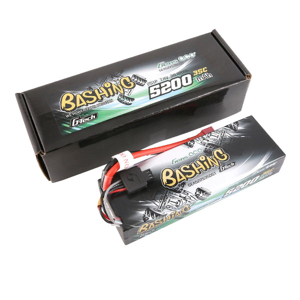 Gens Ace 5200mAh 2S 35C G-tech Bashing Series LiPo battery with Deans connector, 7.4V rechargeable RC battery pack