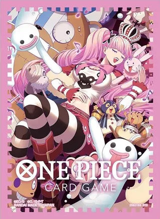 Bandai One Piece TCG official sleeves set with 6 colorful card sleeves featuring iconic One Piece characters and designs.