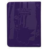 Ultra Pro Elite Series Gengar PRO 9-Pocket Zippered Binder showing black exterior and zipper closure for Pokémon card storage.