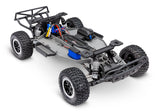 Traxxas Slash 2WD VXL RC truck front and 3/4 chassis view showing detailed suspension and body design.