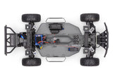 Overhead view of Traxxas Slash 2WD VXL RC truck chassis showing detailed components and sleek design.