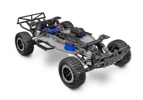 Traxxas Slash 2WD BL-2s RC truck with front chassis and suspension components visible in the image.