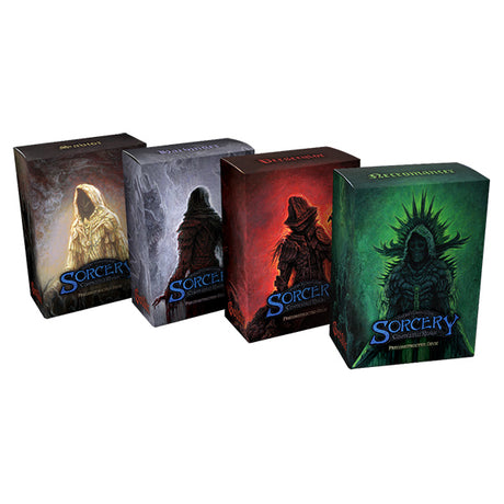 Set of Sorcery Gothic Precon collectible trading cards featuring dark fantasy artwork from the Sorcery brand.