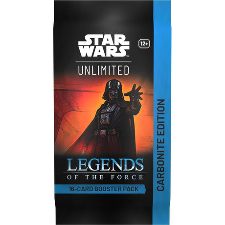 Star Wars Legends of the Force Carbonite Booster Pack by Fantasy Flight Games, featuring collectible cards and game accessories.