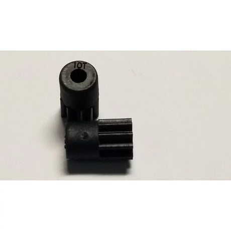 Pair of 64P GL Racing longlife pinion gears, 10-tooth, durable metal gear set for RC cars or models.