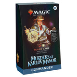 MTG Murders at Karlov Manor Commander Deck box featuring artwork and branding from Wizards of the Coast.