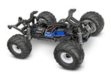 Traxxas Bigfoot 4x4 BL-2s RC monster truck with detailed chassis and off-road tires, shown from a three-quarter rear view.