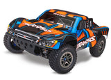 Orange Traxxas Slash 4X4 VXL Ultimate RC truck shown from the front quarter angle, highlighting its rugged design and vibrant color.
