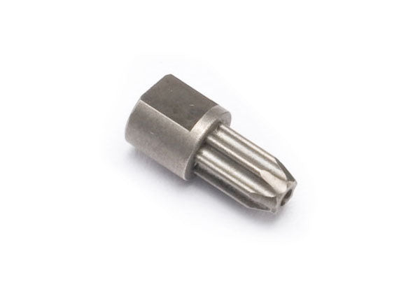 Traxxas rear center drive hub with screw for RC car, durable metal construction, detailed close-up of part 6888-new.jpg