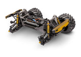 Traxxas X-Monster BIGFOOT 50th anniversary RC monster truck chassis, three-quarter view showing detailed construction and design.