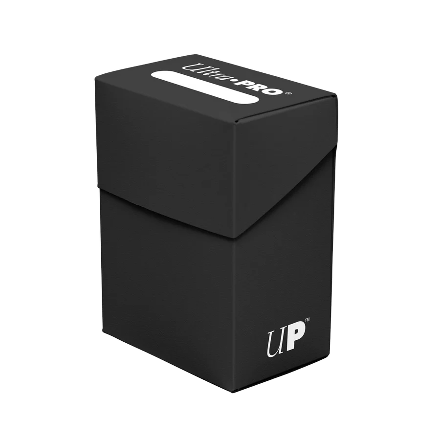 Ultra Pro Ultra Pro Deck Box 80+ holds trading cards, featuring a durable black exterior and secure lid.