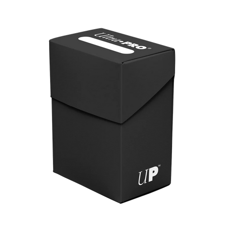 Ultra Pro Ultra Pro Deck Box 80+ holds trading cards, featuring a durable black exterior and secure lid.