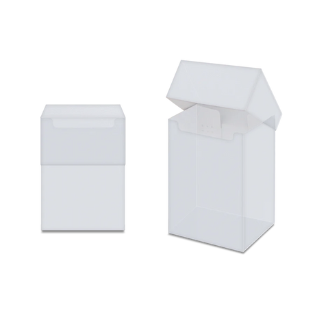 Ultra Pro Ultra Pro Deck Box 80+ with clear plastic lid showing secure latch and spacious interior for trading cards.