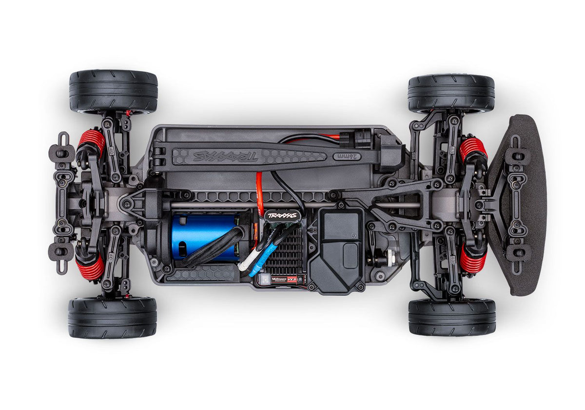 Traxxas 4-Tec 2.0 Brushless Chassis with detailed components for remote control car assembly.