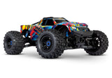 Traxxas Maxx RC monster truck with WideMaxx suspension, showing the front three-quarter view and rugged tires.