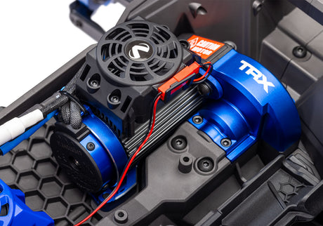Traxxas Maxx Ultimate power system motor with detailed view showing high-performance RC vehicle component