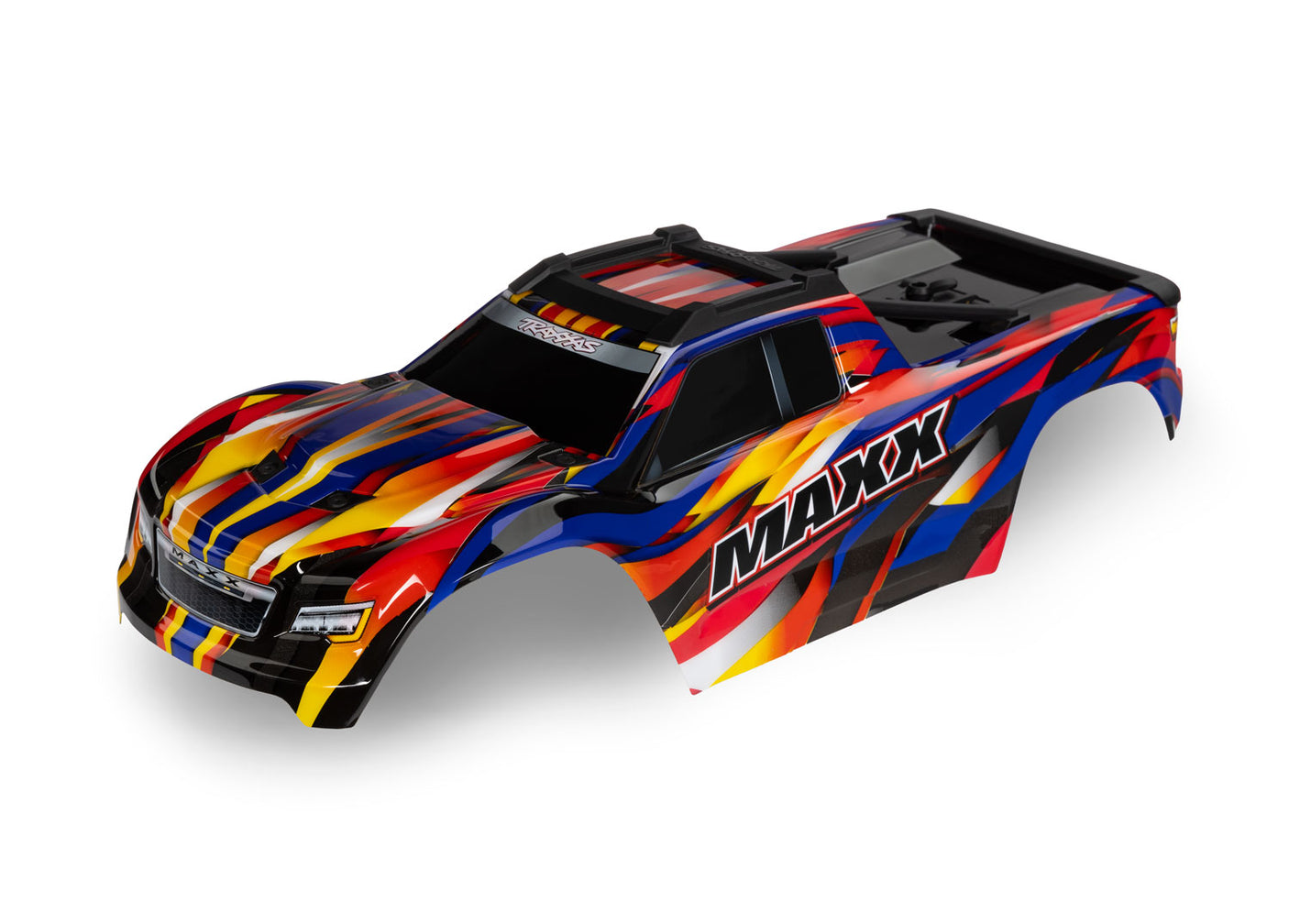 Traxxas Maxx yellow body shell for RC truck, featuring vibrant yellow color and detailed design, shown in image 8918p.