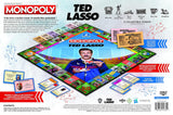 Hasbro Monopoly: Ted Lasso board game with game pieces, colorful box, and Ted Lasso-themed design on the packaging.