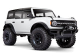Traxxas TRX-4 2021 Ford Bronco 4x4 RTR crawler with detailed front and quarter view, showcasing rugged design and off-road features.