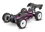 Traxxas Jato 4X4 VXL 4S remote control car with pink body, shown from a three-quarter front angle.