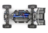 Overhead view of Traxxas Jato 4X4 VXL 4S RC car chassis showing detailed suspension and drivetrain components.