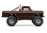 Traxxas TRX-4M 1/18 Ford F-150 High Trail Edition RC truck showing side view with brown body and detailed design