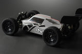 RC buggy body by Phat Bodies for 190mm wheelbase, featuring a sleek design and detailed graphics for model car racing.
