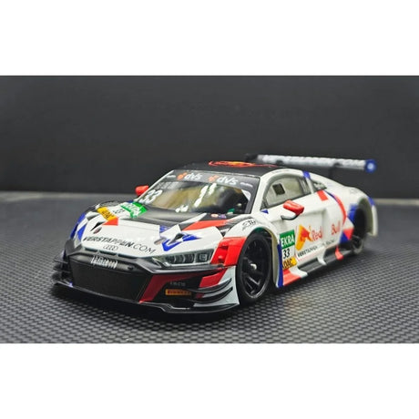GL Racing 1/28 scale Redbull R8 LMS GT3 body shell, 98mm size, featuring detailed design for RC car models.