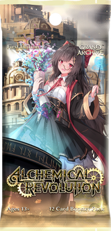 Weebs of the Shore Grand Archive TCG Alchemical Revolution booster pack featuring colorful card artwork and fantasy-themed design.