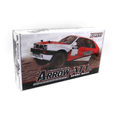 Box for Xpress Arrow AT1SR 1/10 scale 4WD shaft drive sport rally car with detailed graphics and branding.