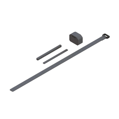 ARRMA GROM battery strap set for 204mm chassis, featuring black adjustable straps for secure battery mounting.