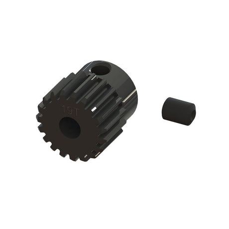 ARRMA 0.5 MOD pinion gear with 3.2mm bore, metal gear for RC car motors, shown with detailed teeth and bore hole in the image.