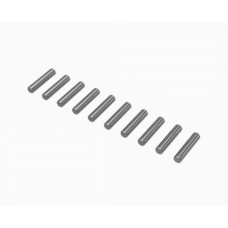 Set of 10 ARRMA wheel hex pins, 10mm size, for RC vehicle wheel hubs, shown in a close-up image.
