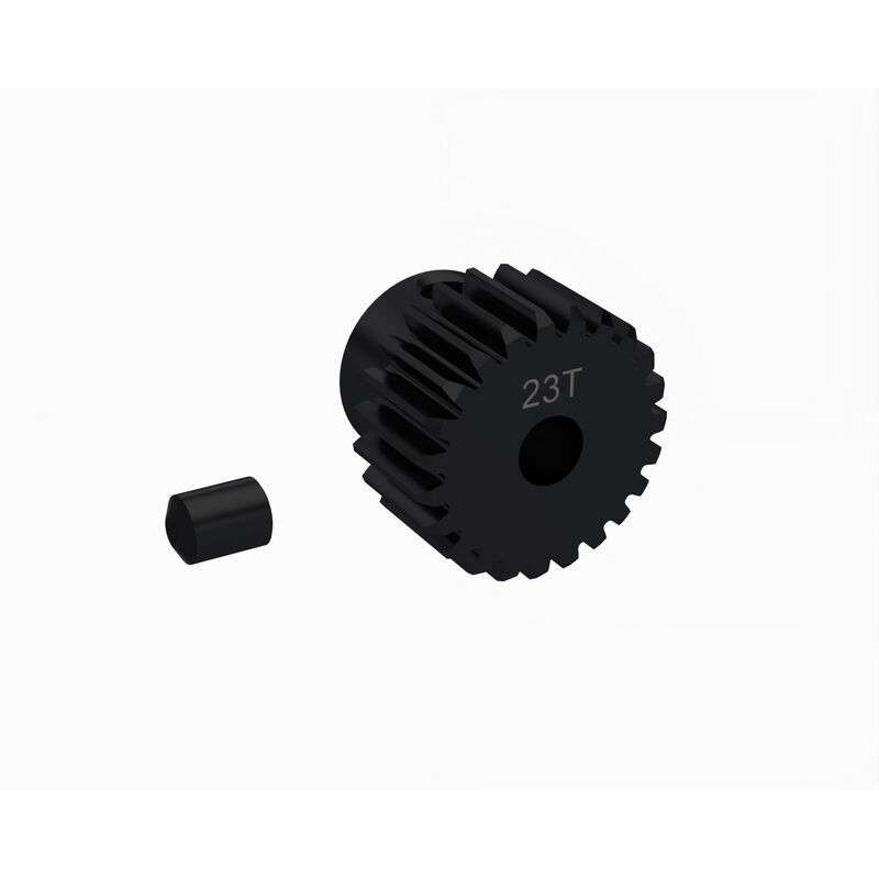 ARRMA 0.5 MOD pinion gear with 3.2mm bore, designed for RC cars, featuring metal construction and precise tooth alignment.
