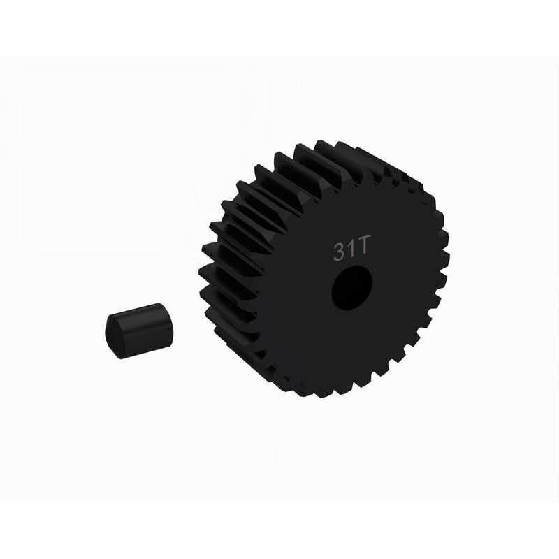 ARRMA 0.5 MOD Pinion Gear with 3.2mm bore, metal gear for RC cars, shown in a close-up view.