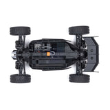 ARRMA 1/14 Typhon GROM 4x4 RTR brushed buggy in orange with black accents, showing its rugged design and off-road tires.