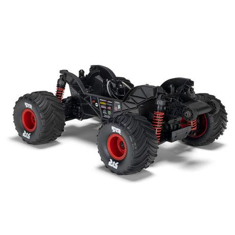 ARRMA 1/16 Gorgon Grom 4x4 RTR brushed monster truck with rugged tires and detailed body, ready for off-road adventures