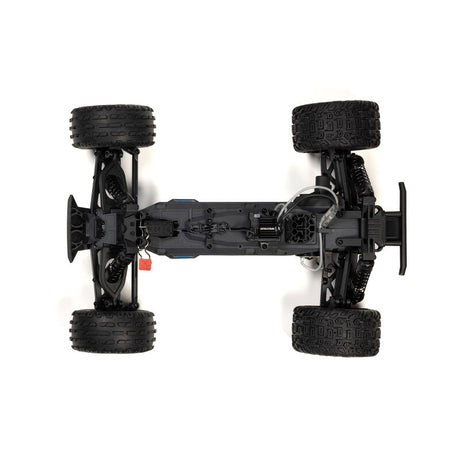 ARRMA 1/10 VORTEKS 2WD brushed stadium truck in blue, featuring off-road tires and detailed body design.