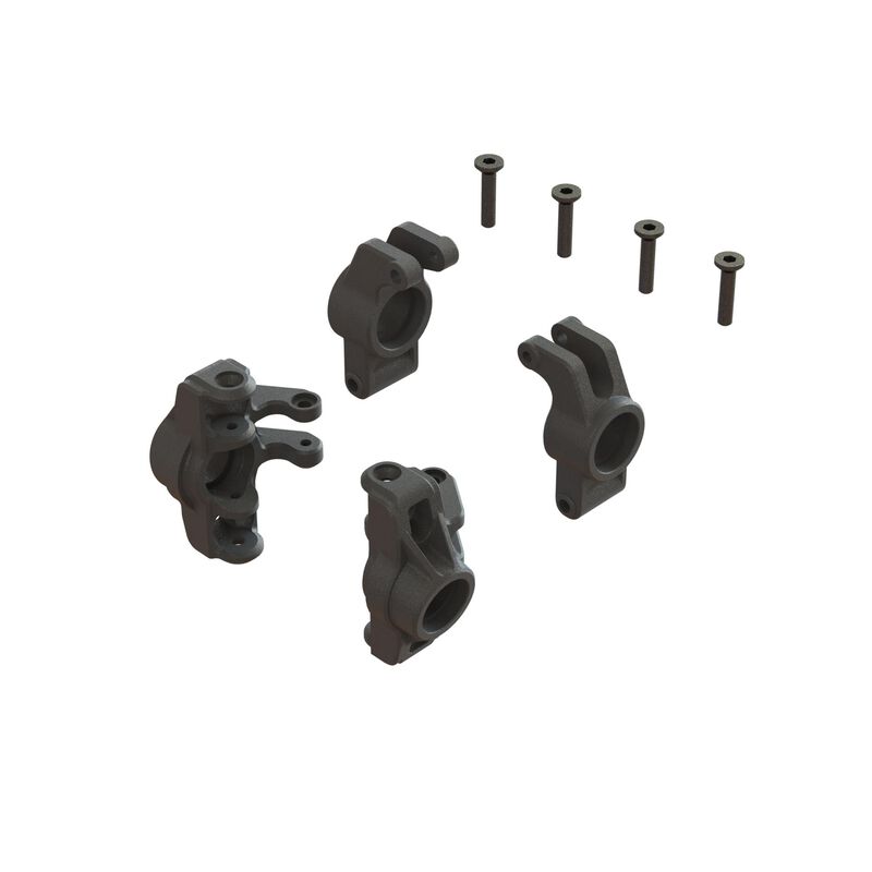 ARRMA hub set for front and rear, standard size, featuring durable construction for RC car stability and performance.