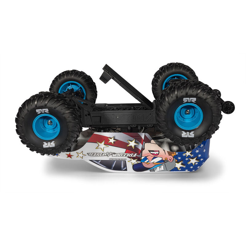 ARRMA 1/10 scale Freedom Flyer 223s 2WD brushless monster truck with large tires and detailed body.