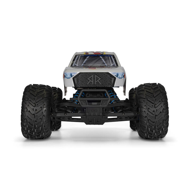 ARRMA 1/10 scale Freedom Flyer 223s 2WD brushless monster truck with rugged tires and sleek design.