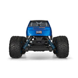 ARRMA 1/10 scale Freedom Flyer 223s 2WD brushless monster truck with rugged tires and sleek blue and black body design.