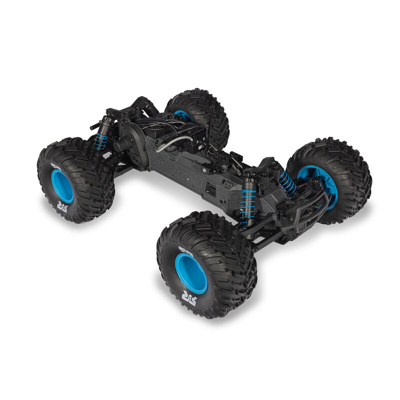 ARRMA 1/10 scale Freedom Flyer 223s 2WD brushless monster truck with large tires and detailed body in action.