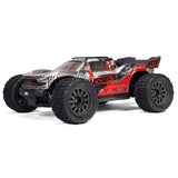 ARRMA 1/10 VORTEKS 223S DSC 4x4 RTR brushless stadium truck parked on a track with detailed body design and off-road tires.