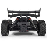 ARRMA 1/8 Typhon 223S DSC 4x4 RTR brushless buggy shown in action, featuring rugged design and off-road tires.